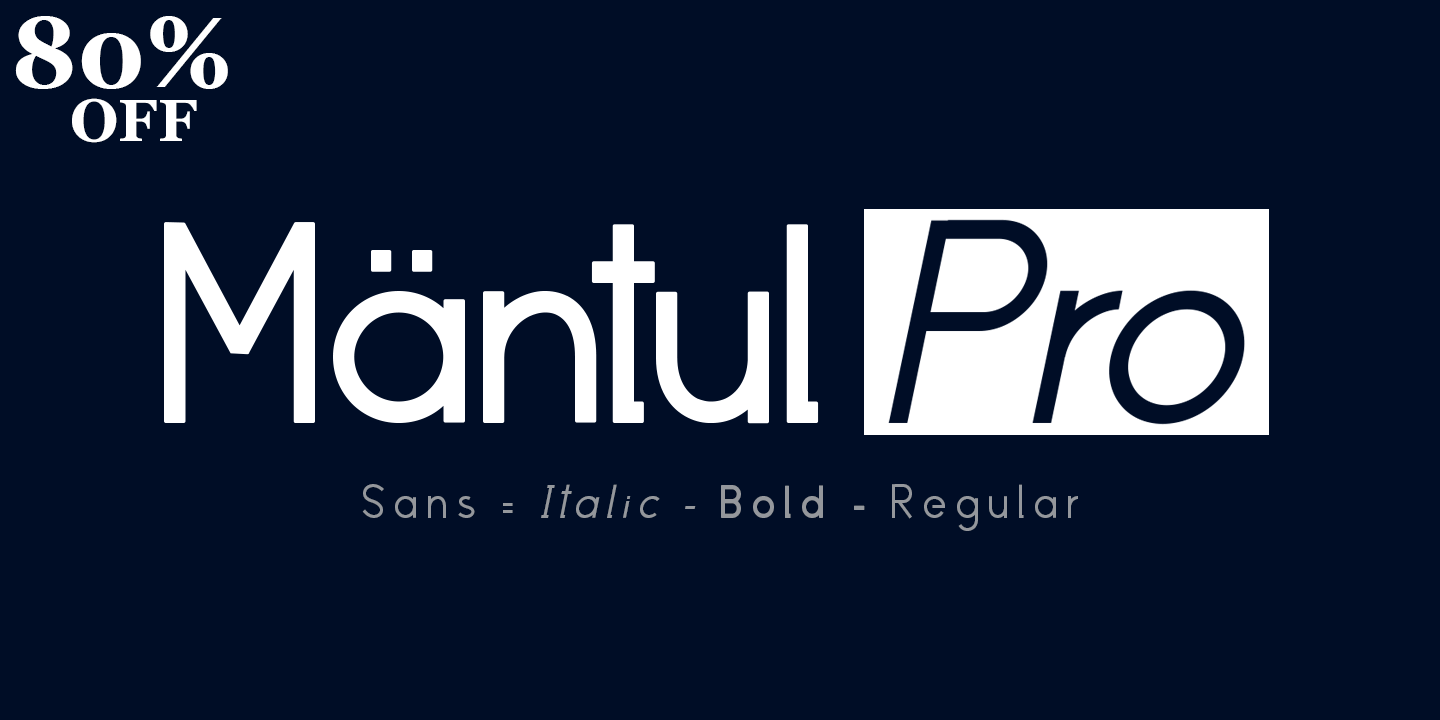 Mantul Pro Regular Font preview